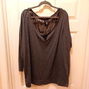 Torrid Grey and Black Soft Knit Animal Print Top Size 4x